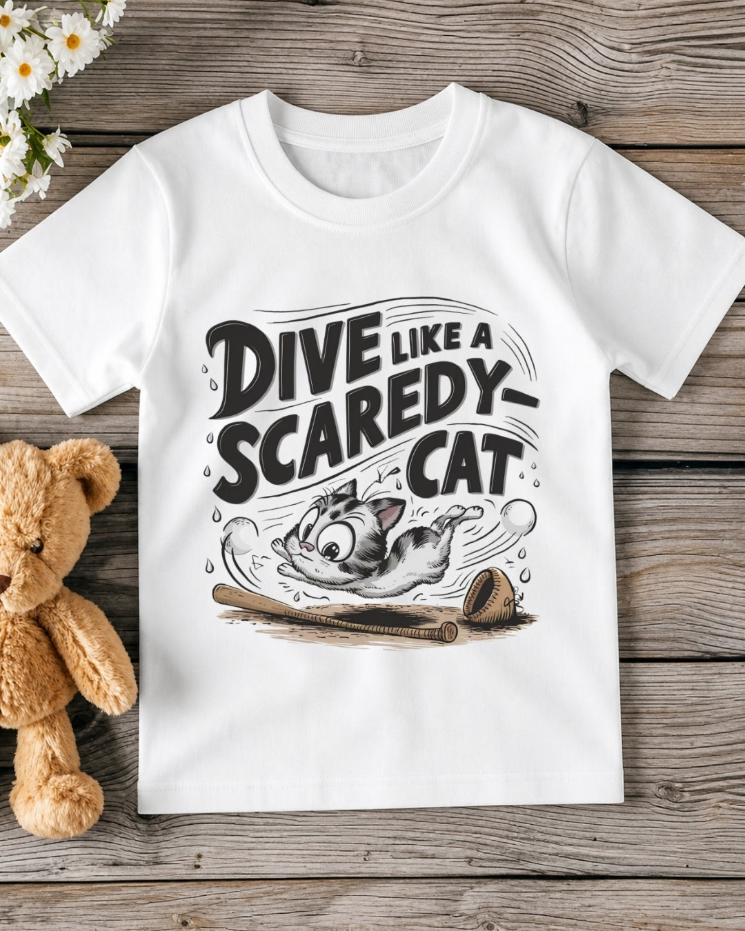 Drive Like Scaredy Cat kid Cotton Tee
