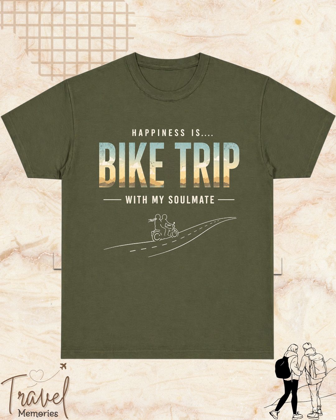 Happiness Is Travel Cotton Tshirt