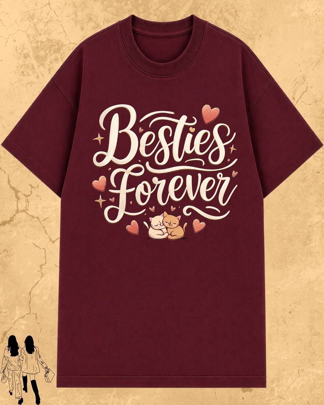 Meow Besties Cotton Tshirt