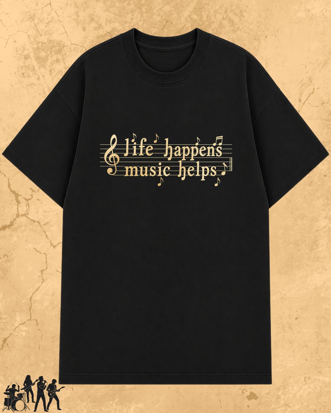 Life Happens Music Helps Cotton Tshirt