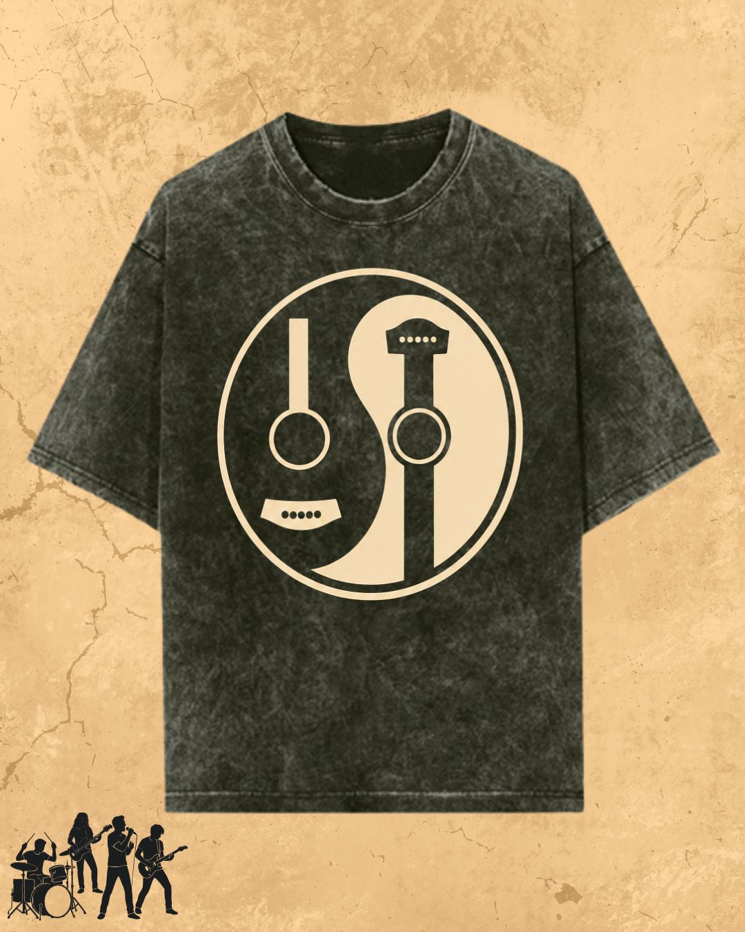 Yin Yang Guitar Cotton Tshirt