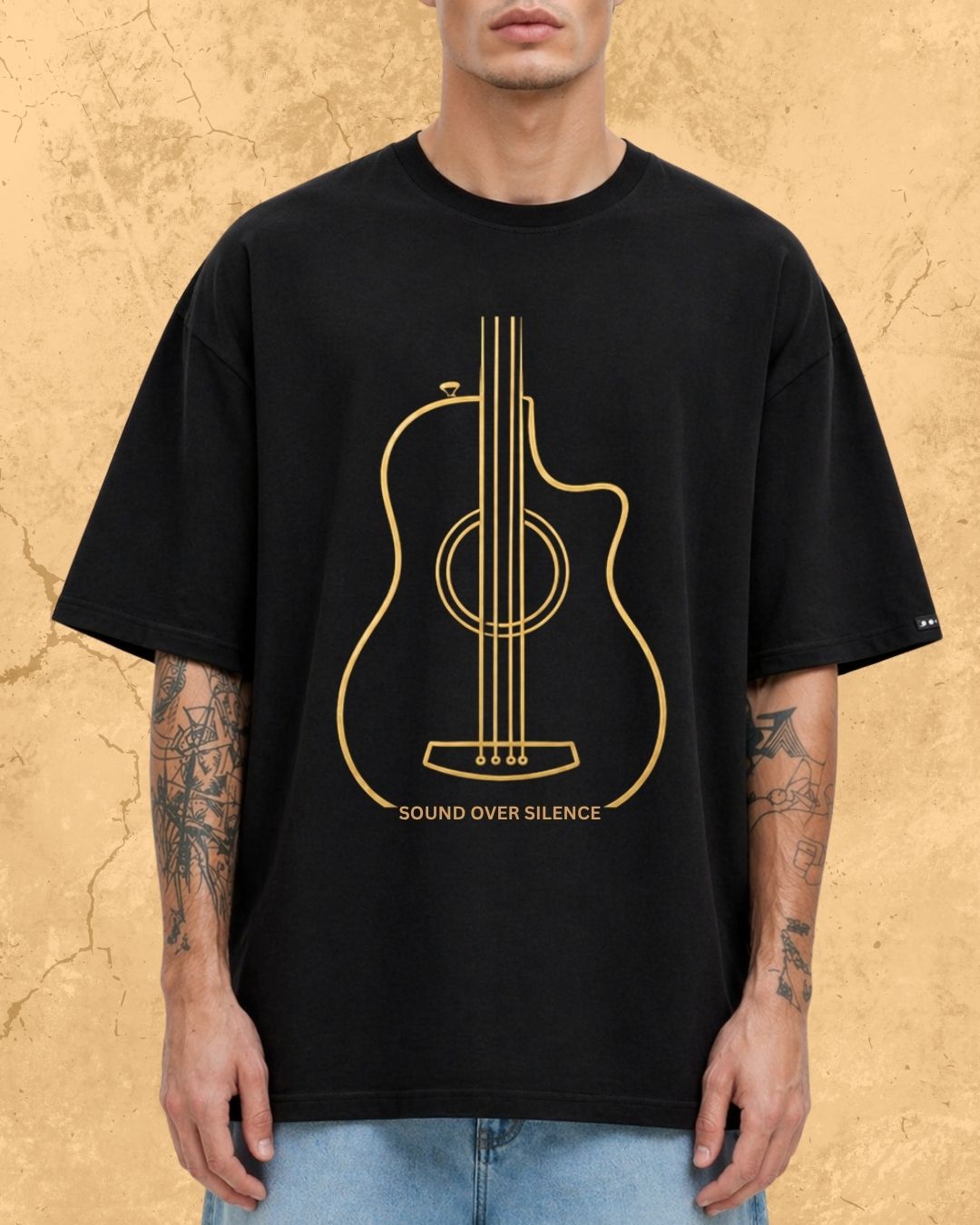 Minimal Guitar Music Cotton T-Shirt