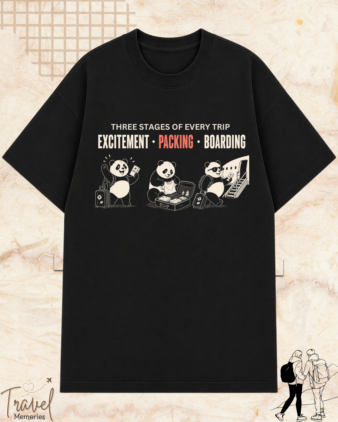 Three Stages of Every Trip Series 1 Travel Cotton Tshirt