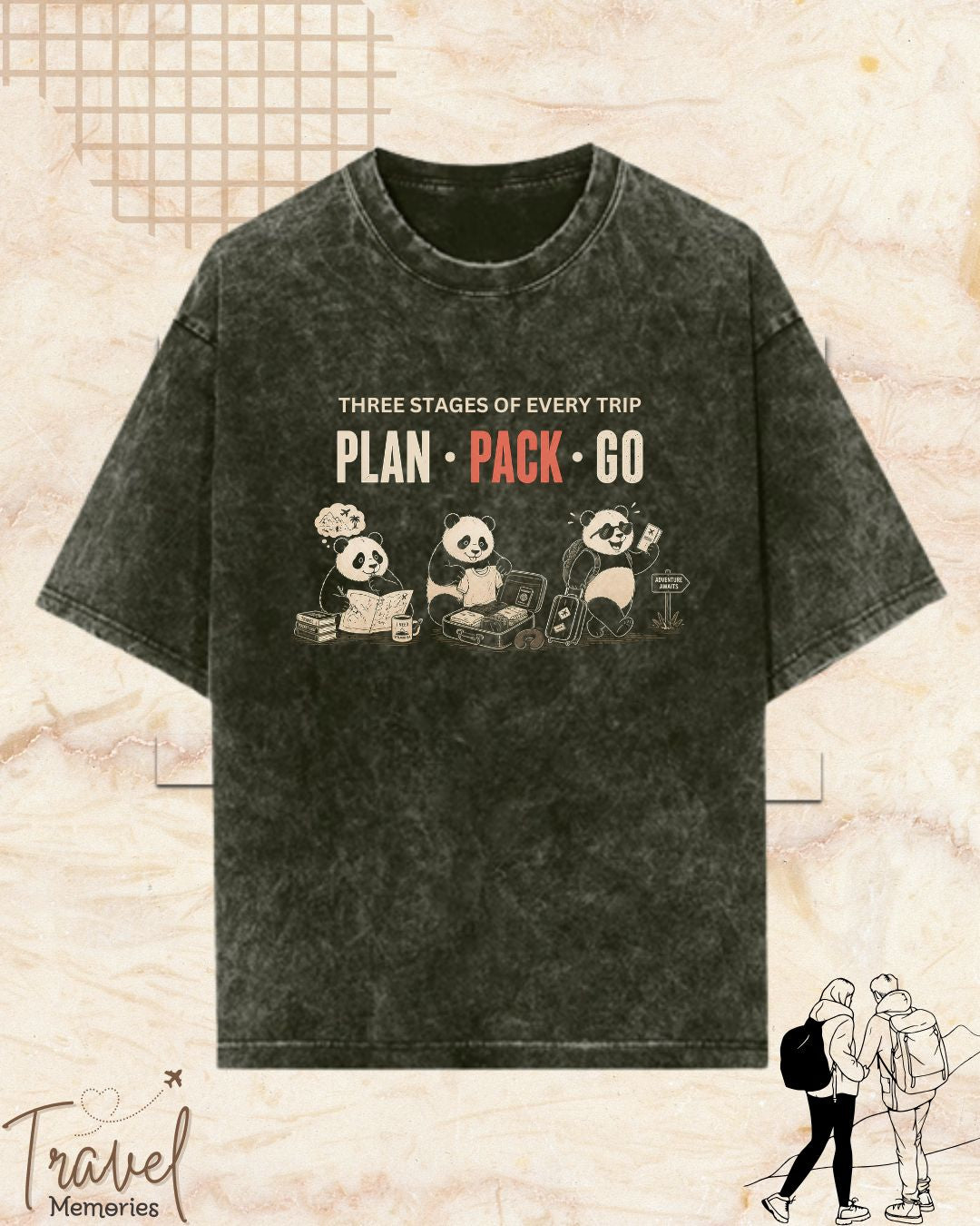 Three Stages of Every Trip Series 2 Travel Cotton Tshirt
