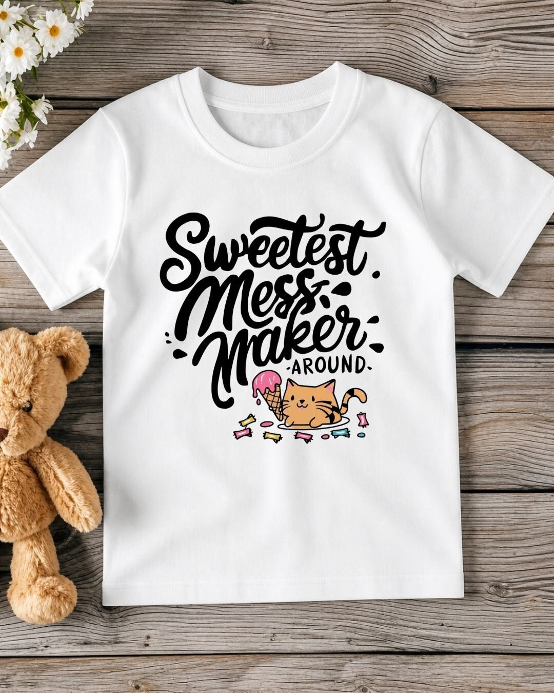 Cute Attitude Cat Kid Cotton Tee