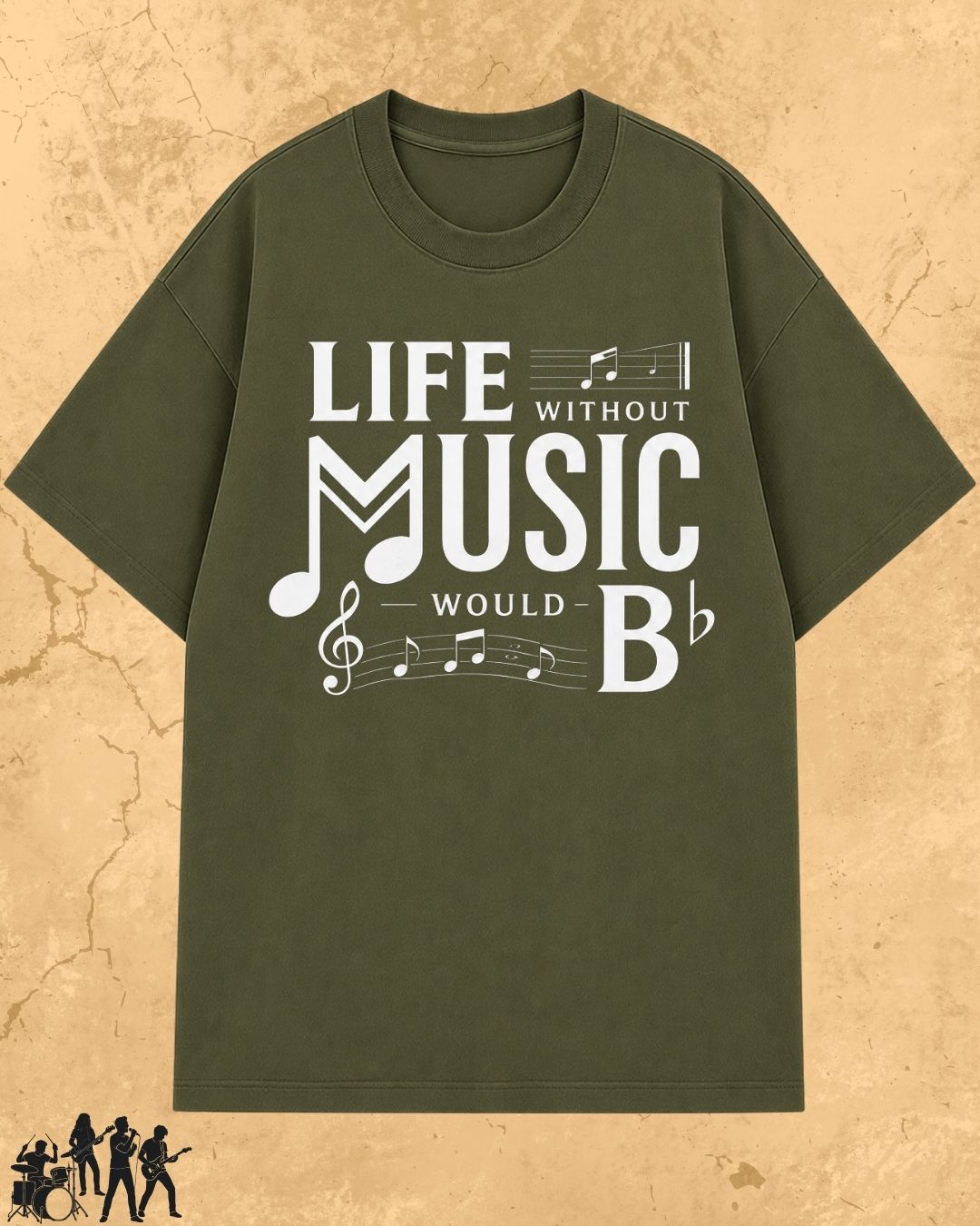 Life Without Music Would B Flat Cotton T-Shirt