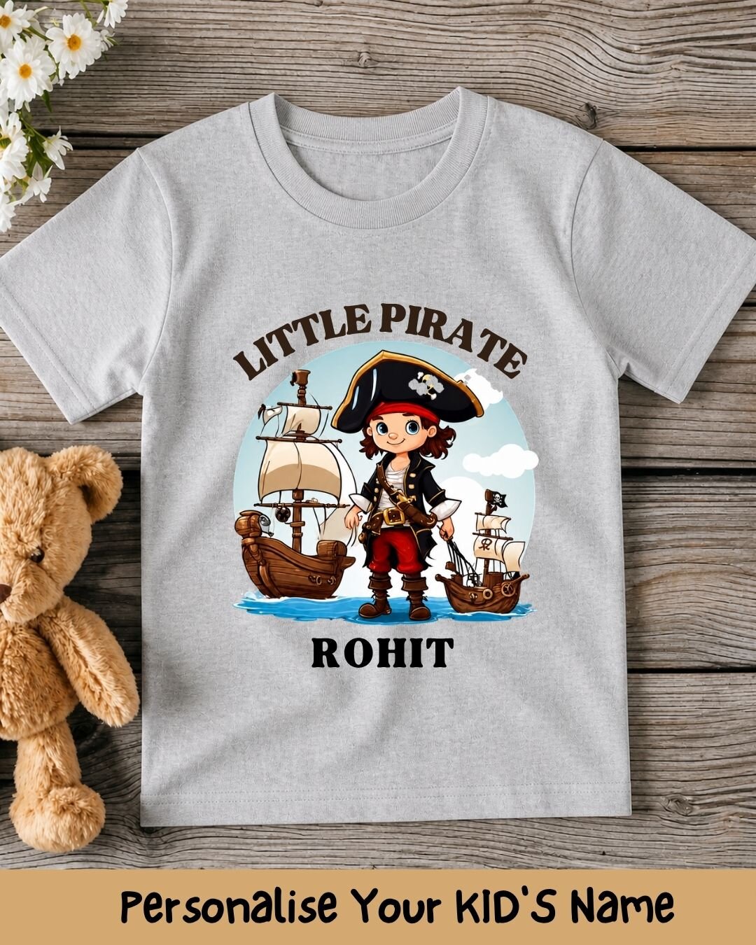 Karate & Pirate Theme Custom Kid Cotton Tee