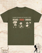 Three Stages of Every Trip Travel Cotton Tshirt Part 1