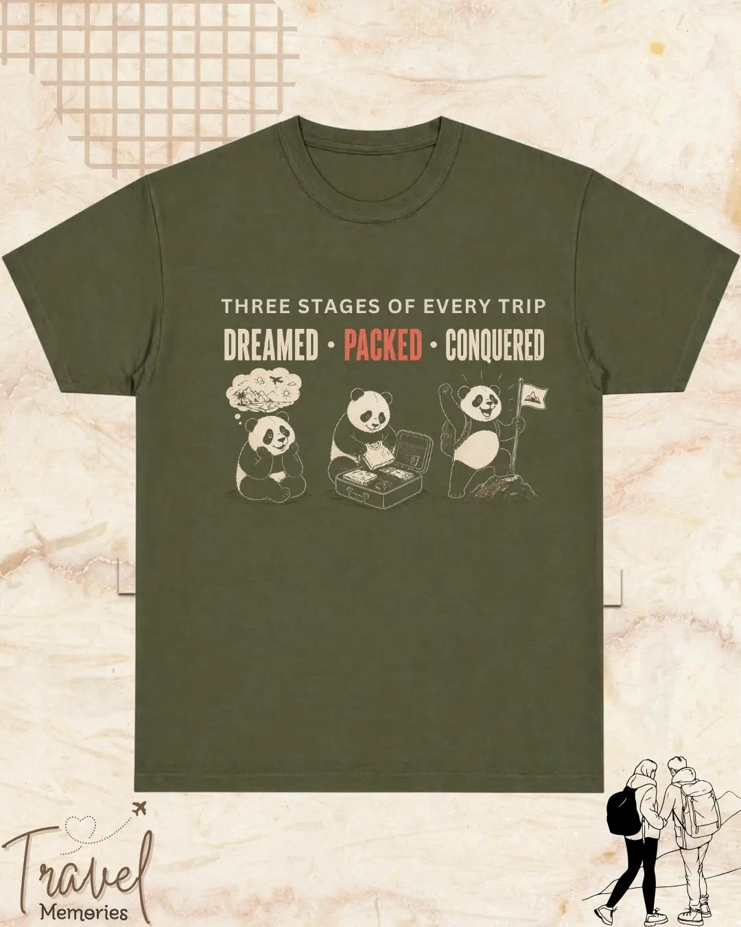 Three Stages of Every Trip Travel Cotton Tshirt Part 1