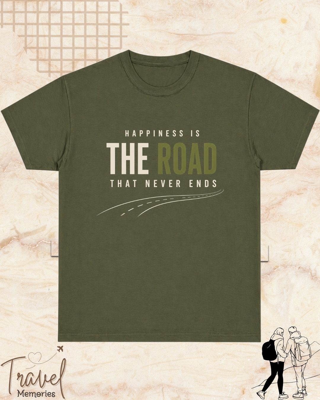 Happiness Is Travel Cotton Tshirt