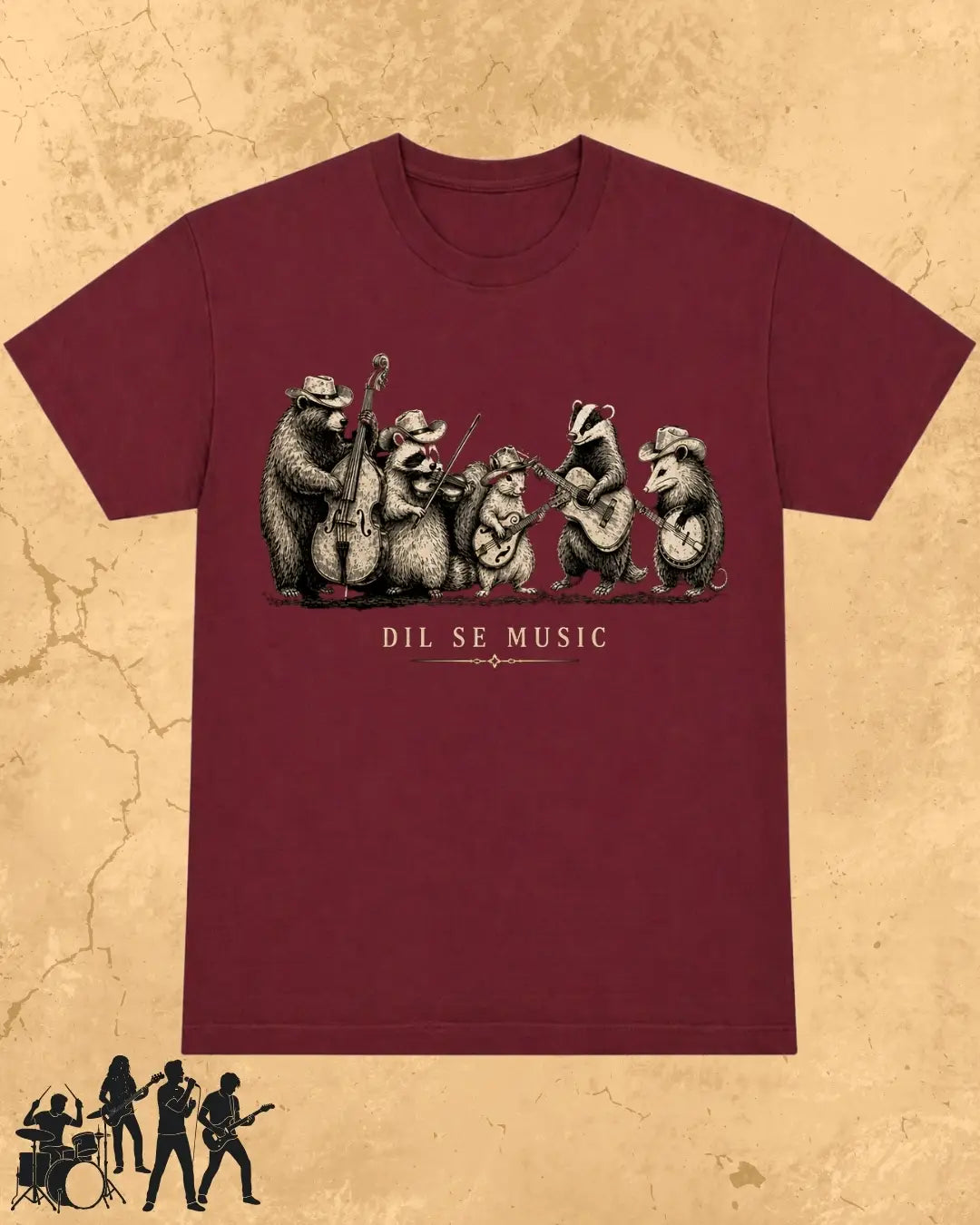 Folk Band Animals Music T-Shirt