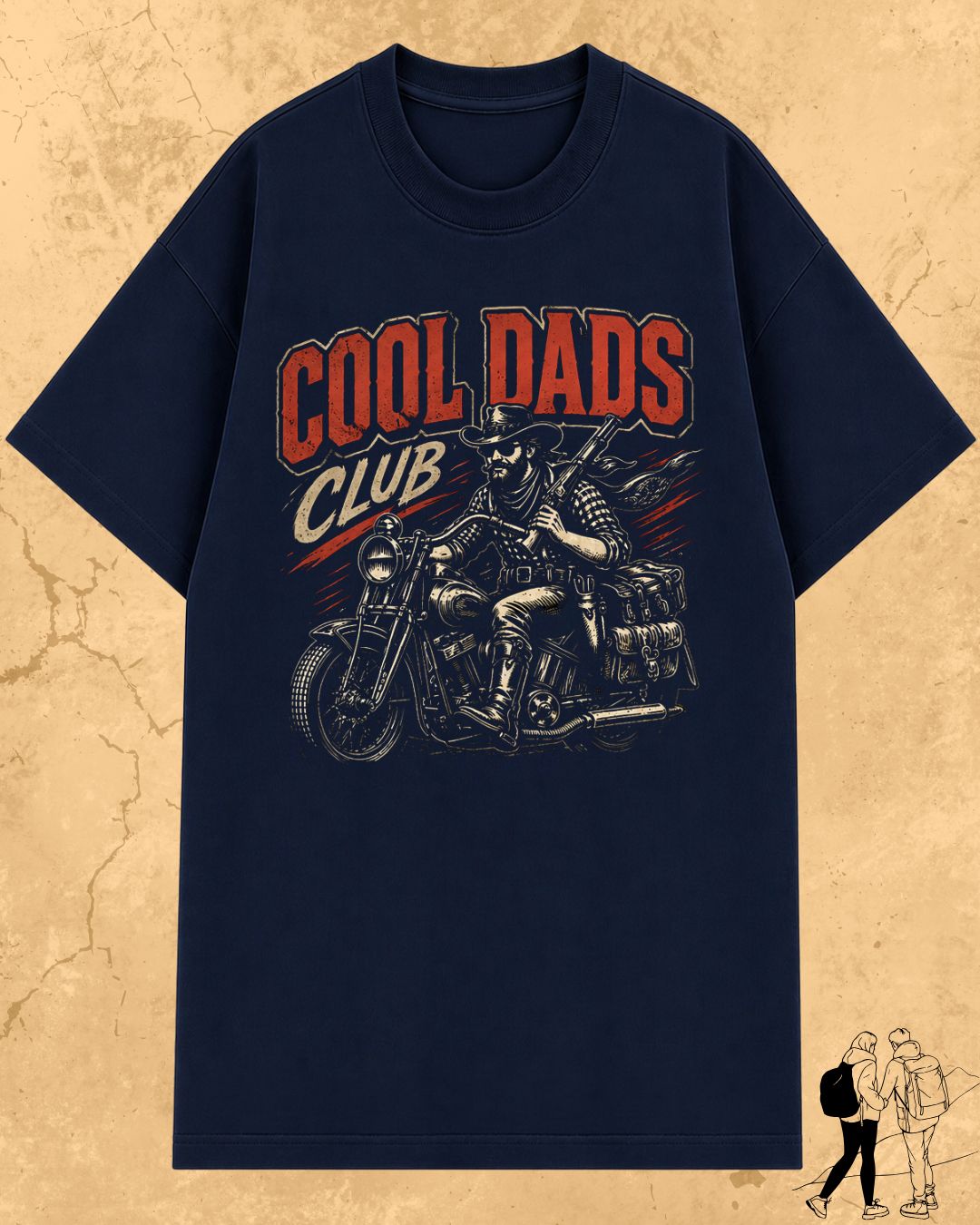 Vintage Cool Dad's Motorcycle Cotton Tshirt
