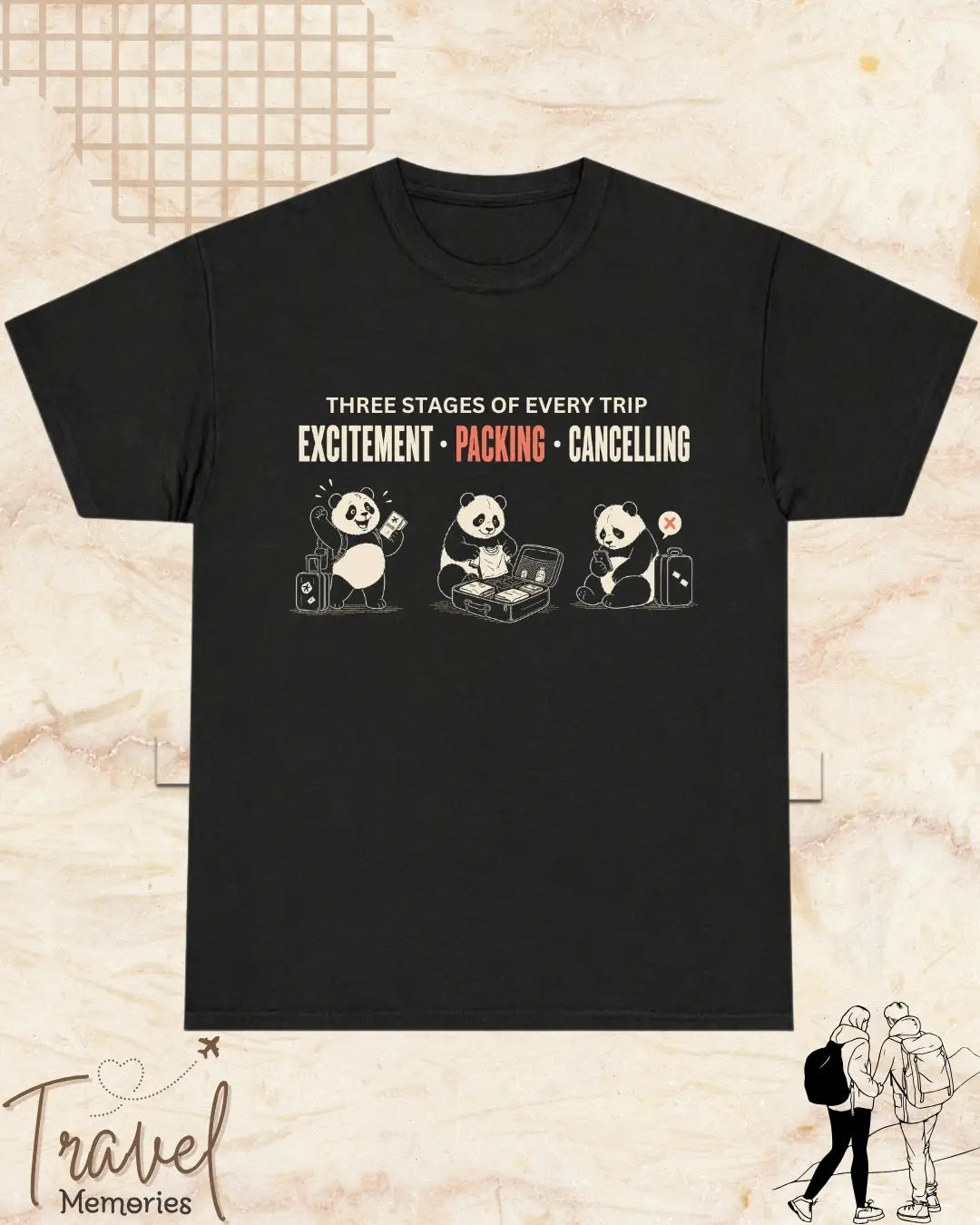 Three Stages of Every Trip Travel Cotton Tshirt Part 2