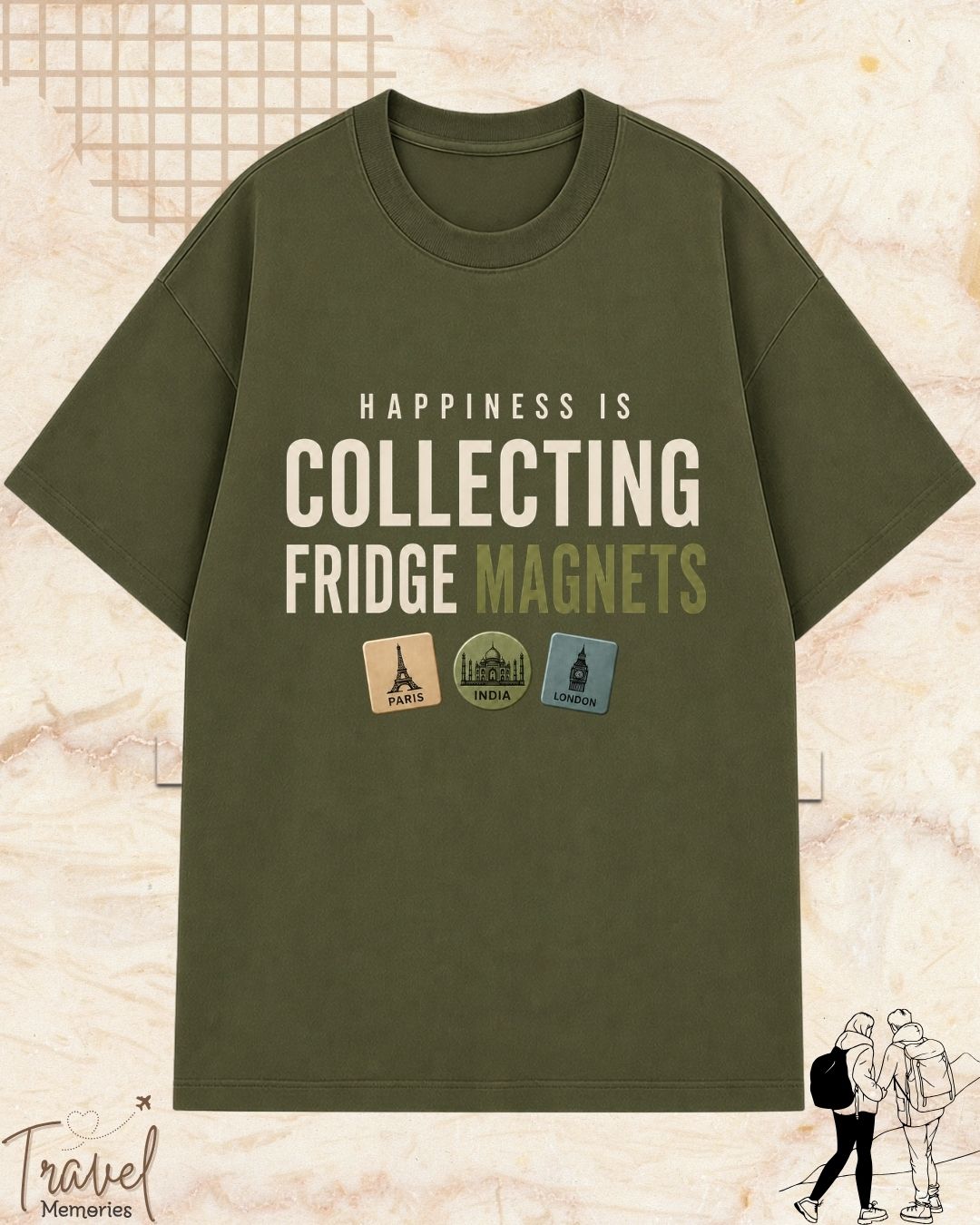 Happiness Is Travel Cotton Tshirt