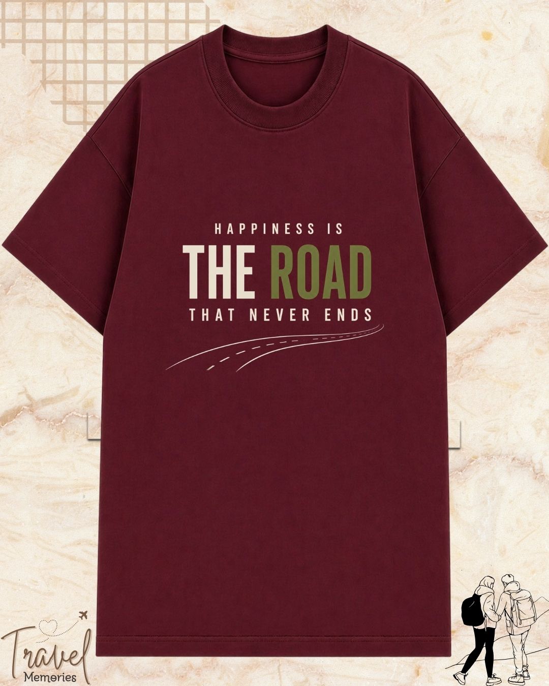 Happiness Is Travel Cotton Tshirt