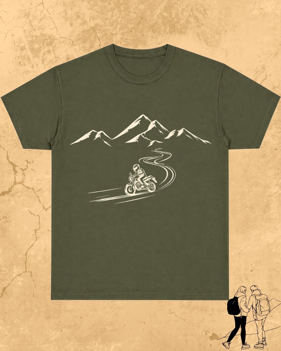 Minimalist Wanderline Travel Cotton Tshirt