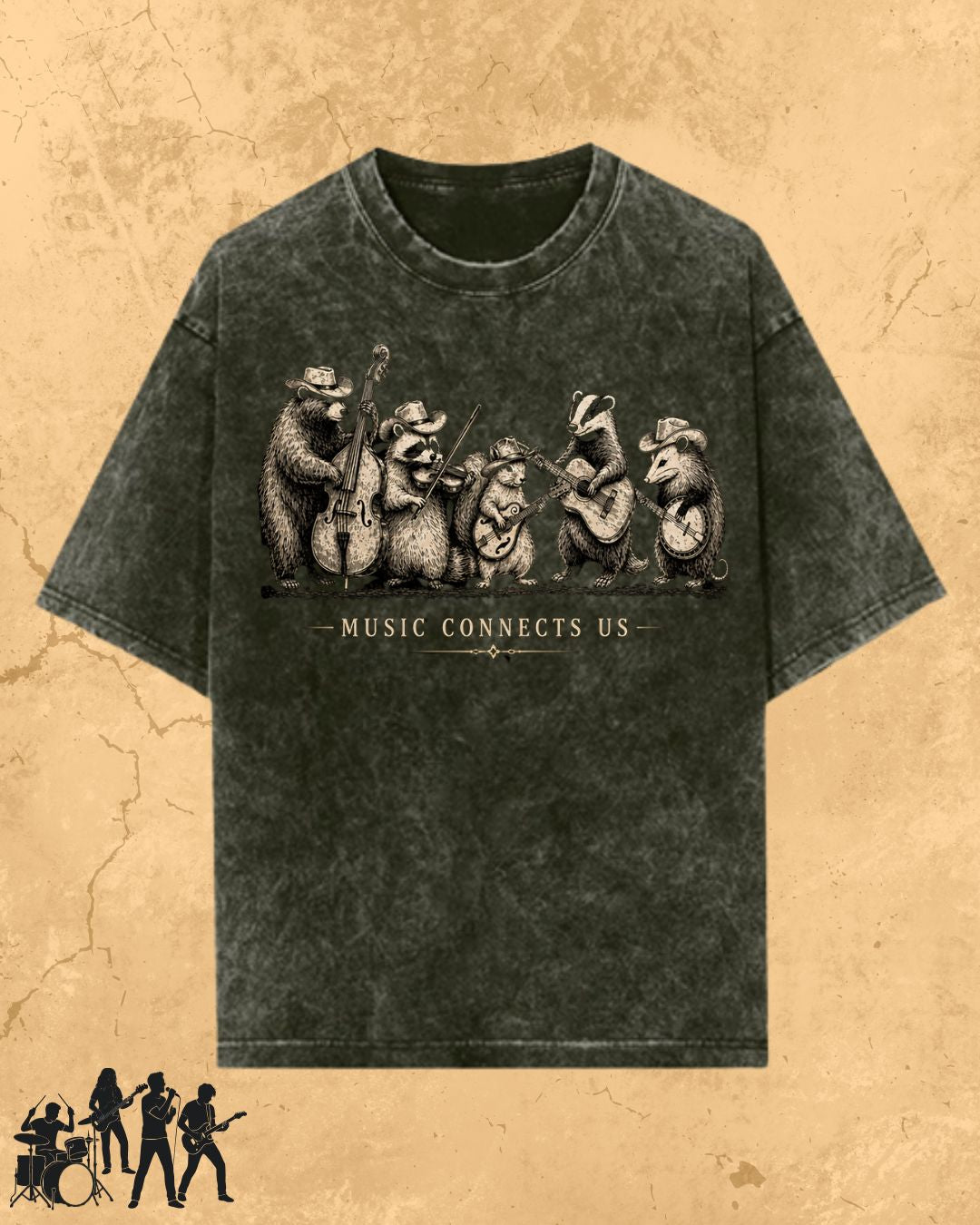 Folk Band Animals Music T-Shirt