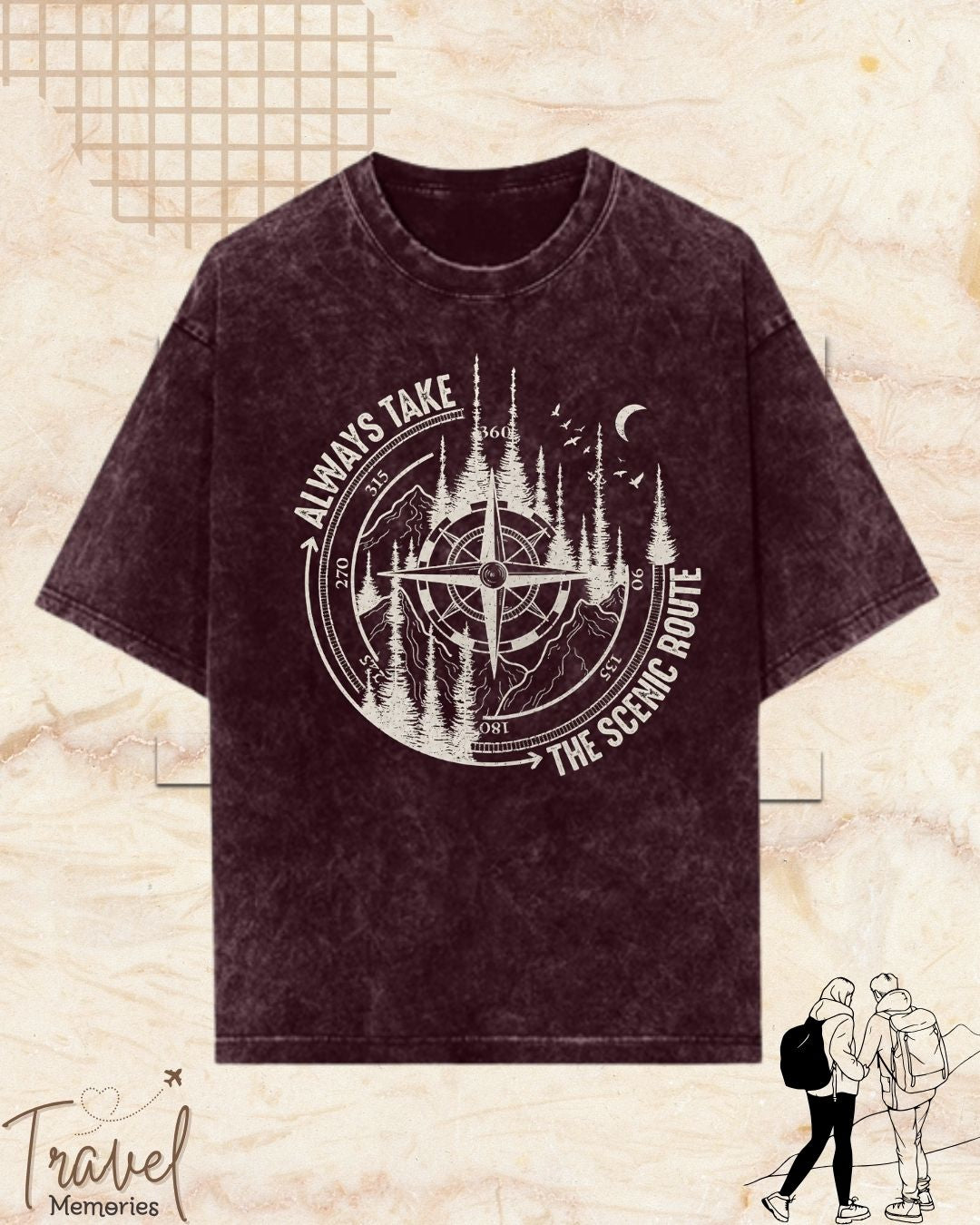 Scenic Route Vintage Adventure Cotton Tshirt
