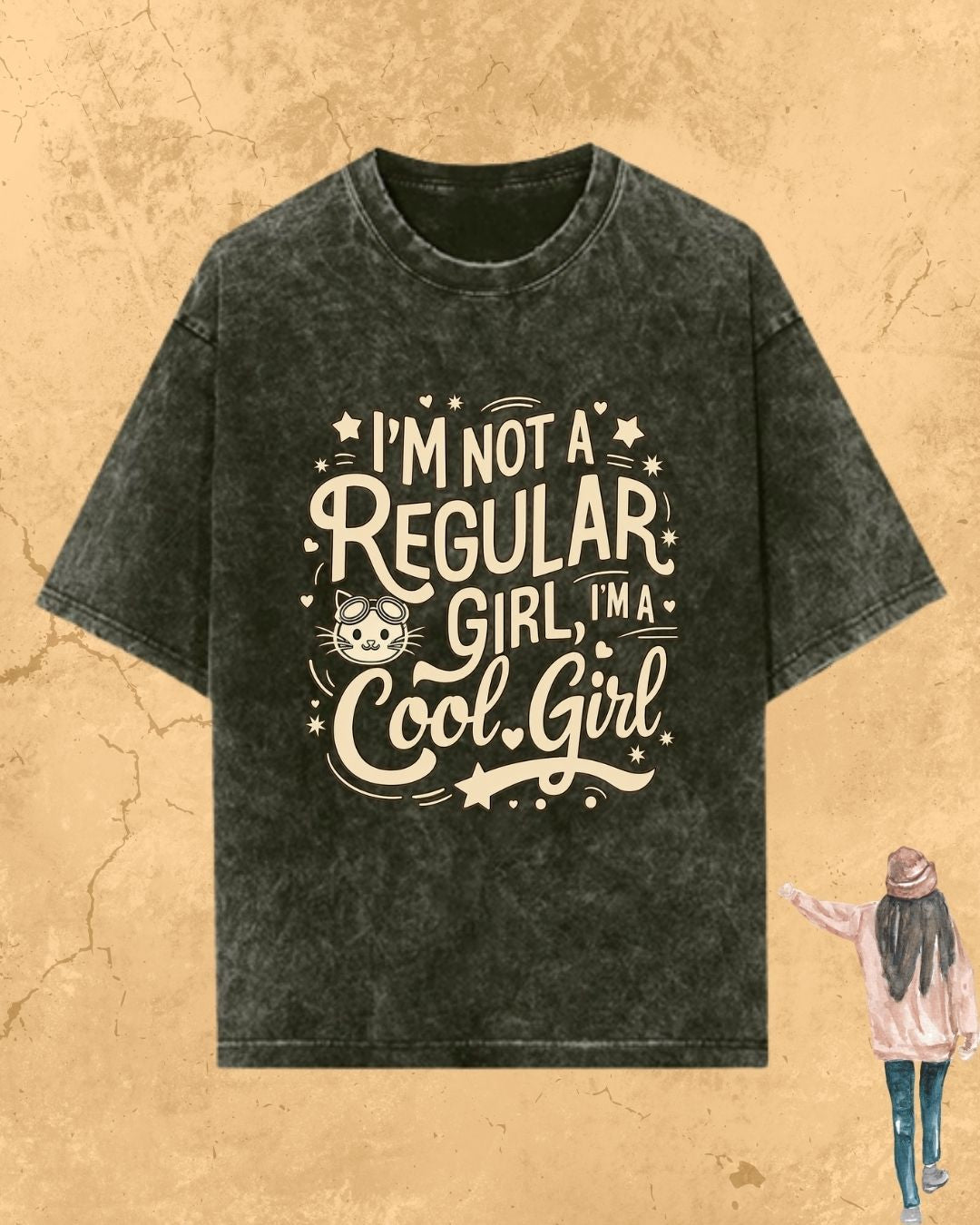 Cool Meow Girl Vibes Cotton Tee