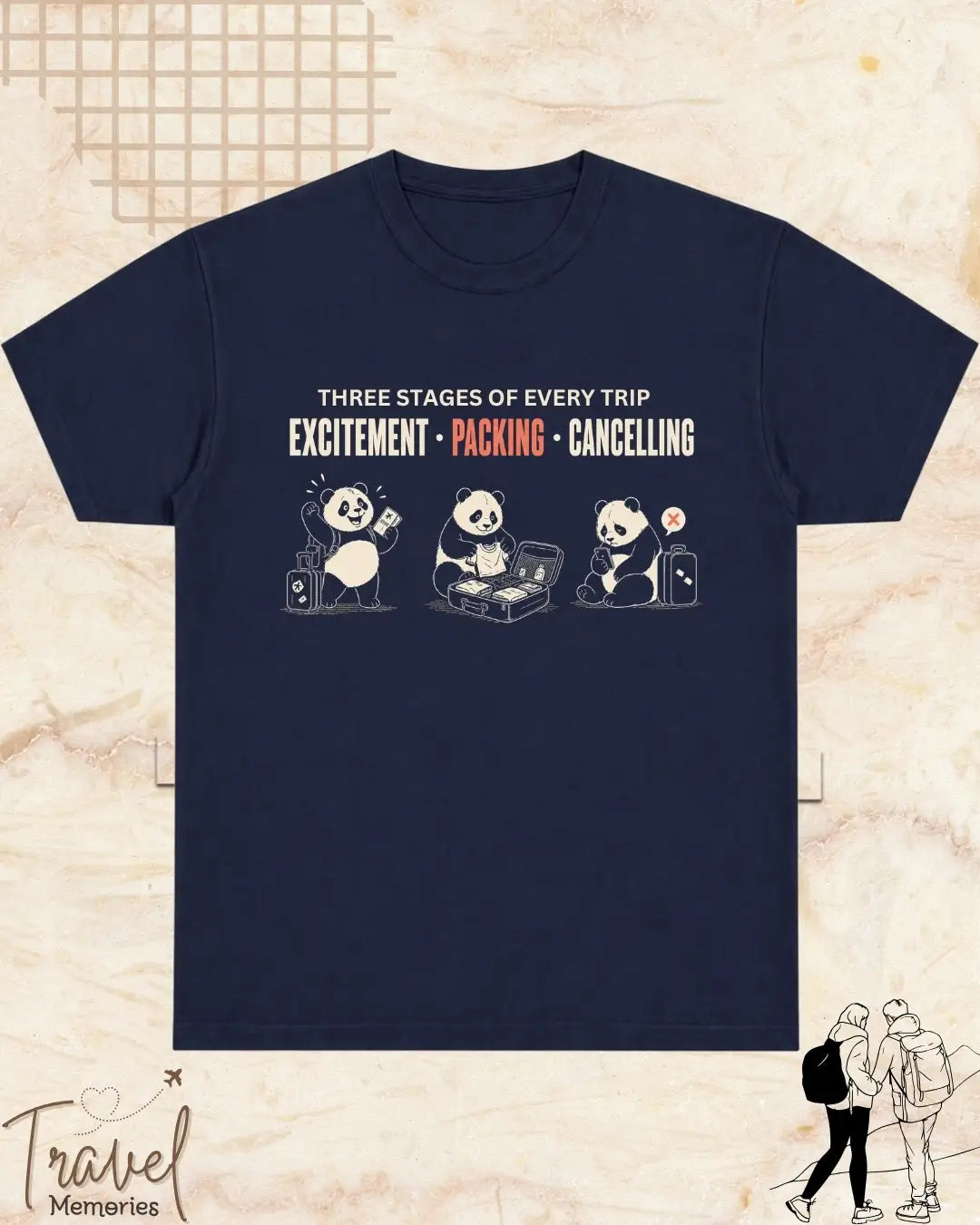 Three Stages of Every Trip Travel Cotton Tshirt Part 2