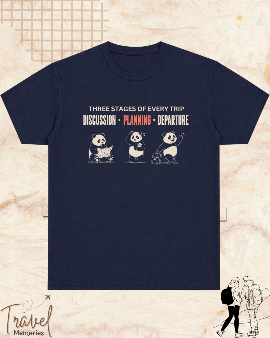 Three Stages of Every Trip Series 1 Travel Cotton Tshirt