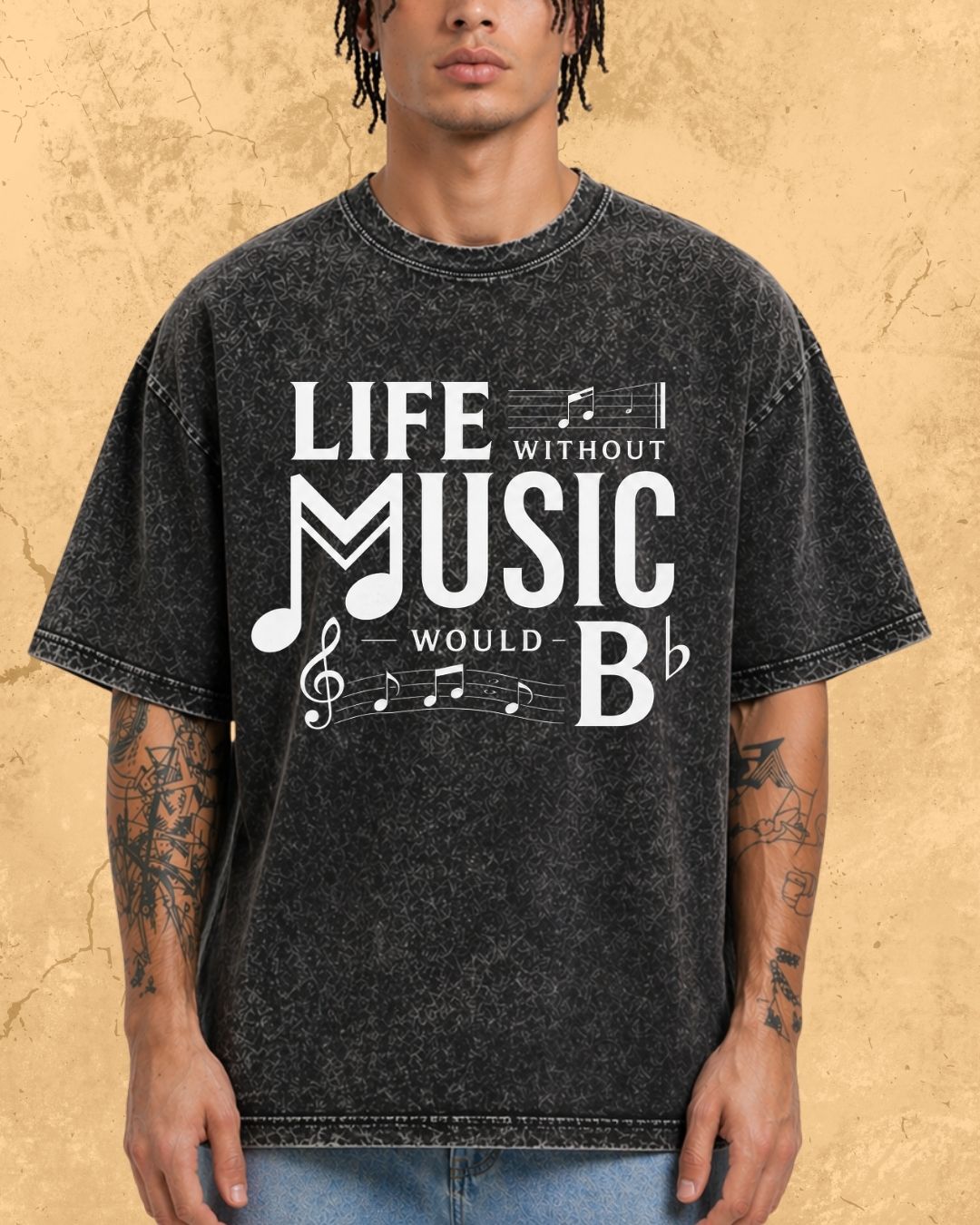 Life Without Music Would B Flat Cotton T-Shirt