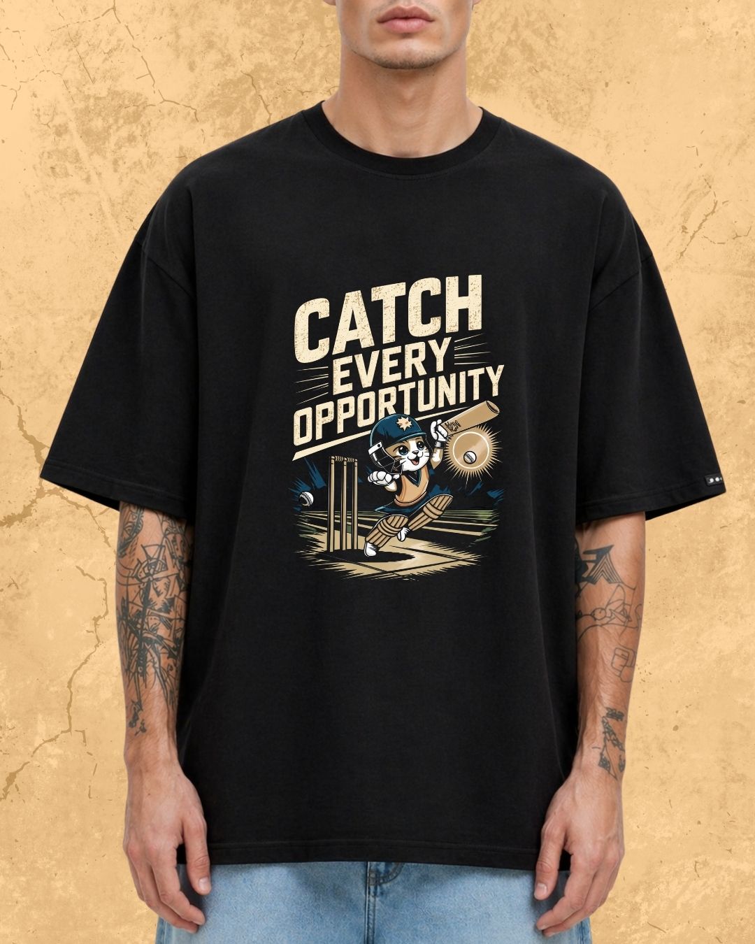 Meow Cricket Champion Cotton Tee