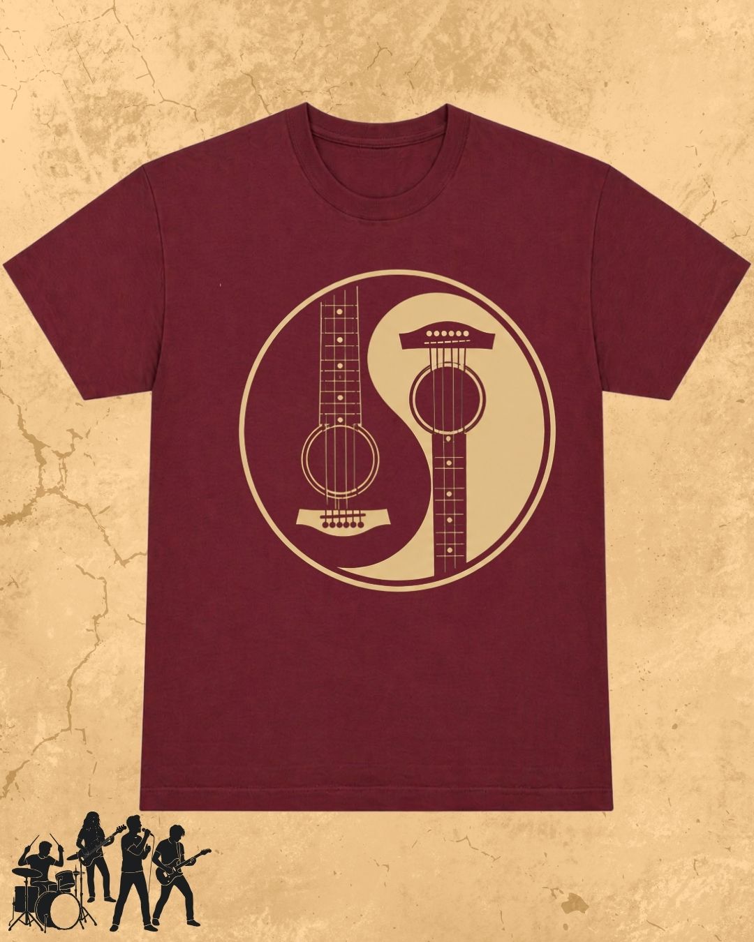 Yin Yang Guitar Cotton Tshirt