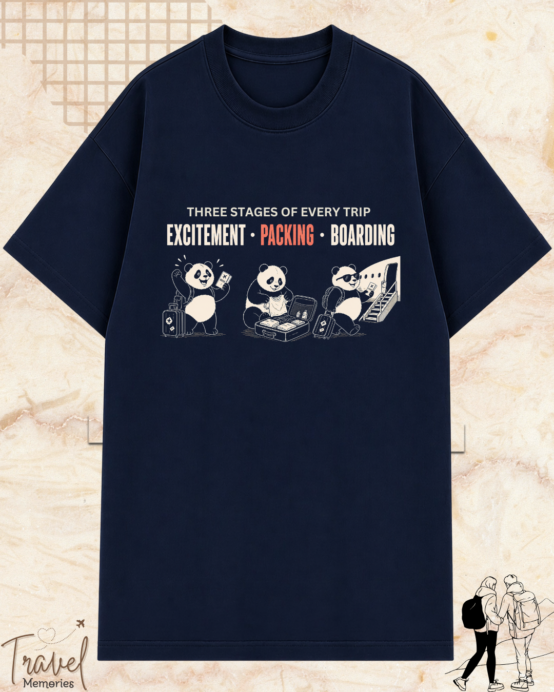 Three Stages of Every Trip Series 1 Travel Cotton Tshirt