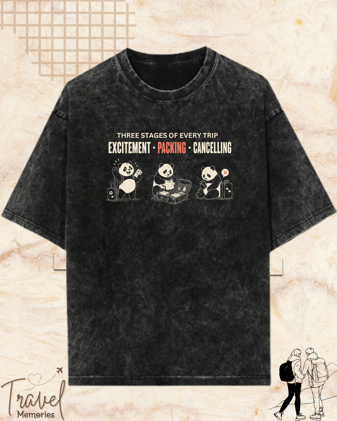 Three Stages of Every Trip Series 1 Travel Cotton Tshirt