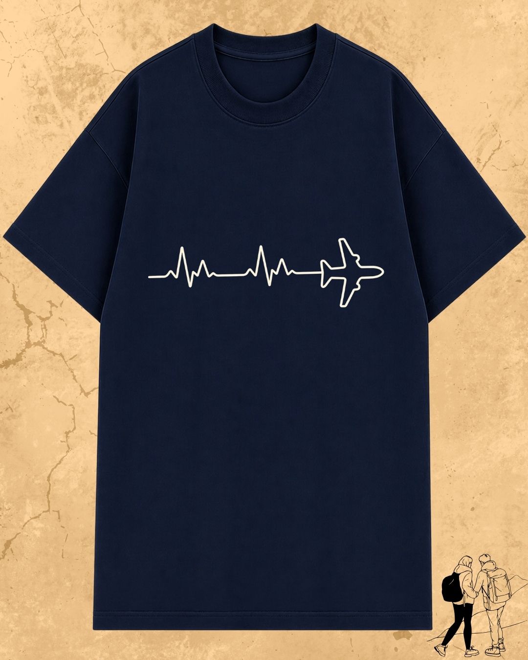 Minimalist Wanderline Travel Cotton Tshirt
