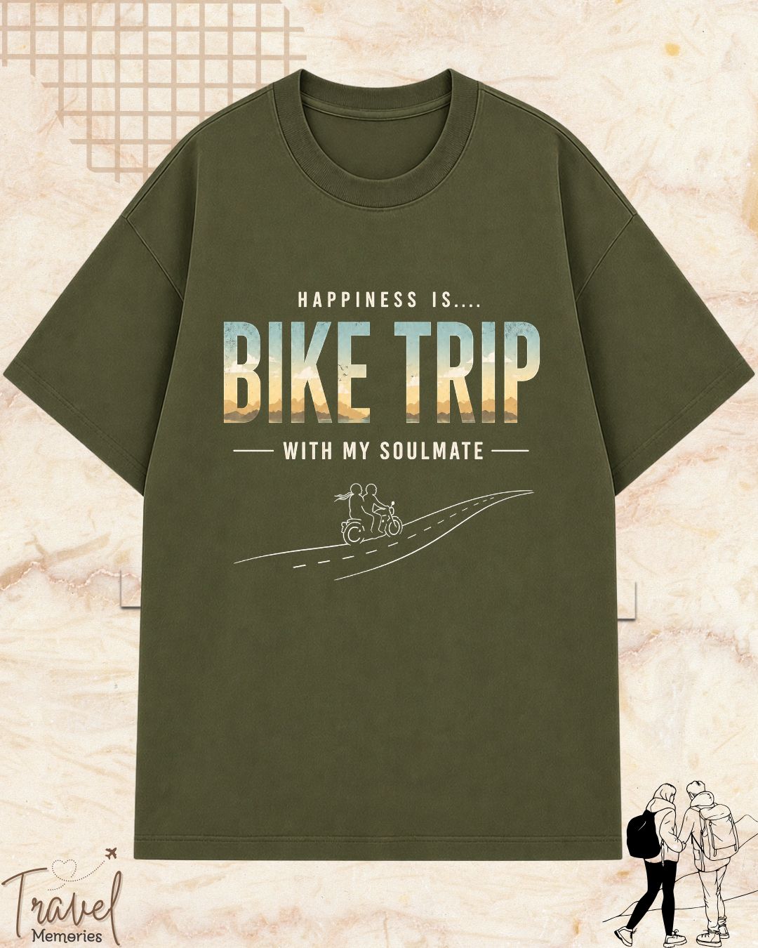Happiness Is Travel Cotton Tshirt