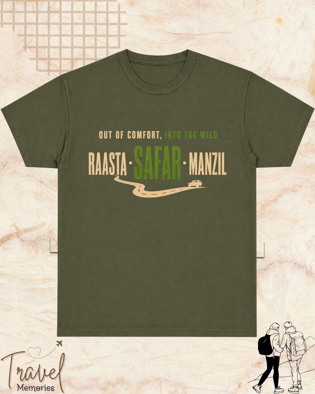 Raasta Safar Manzil Travel Cotton Tshirt