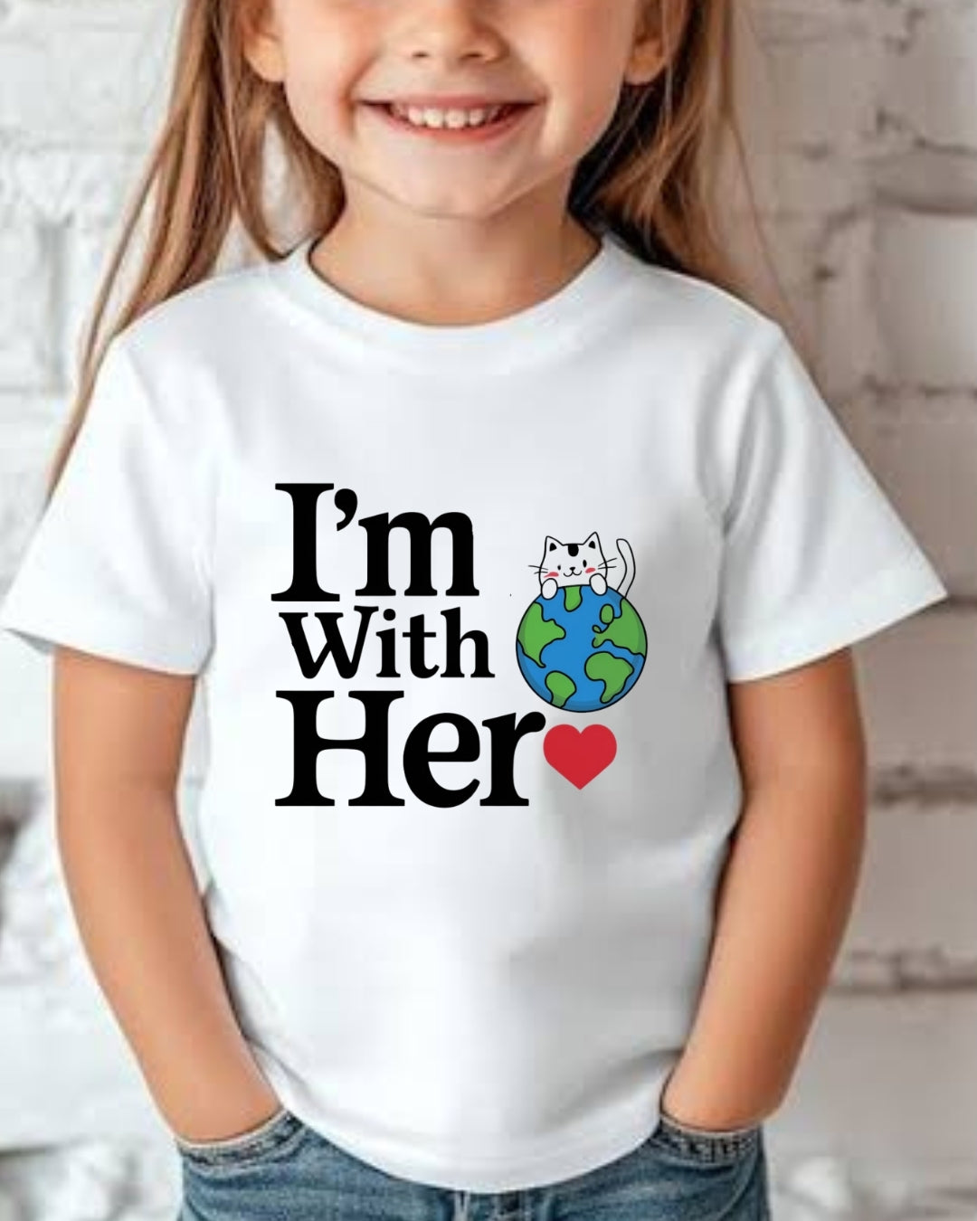 I'm With Her Kid Cotton Tshirt