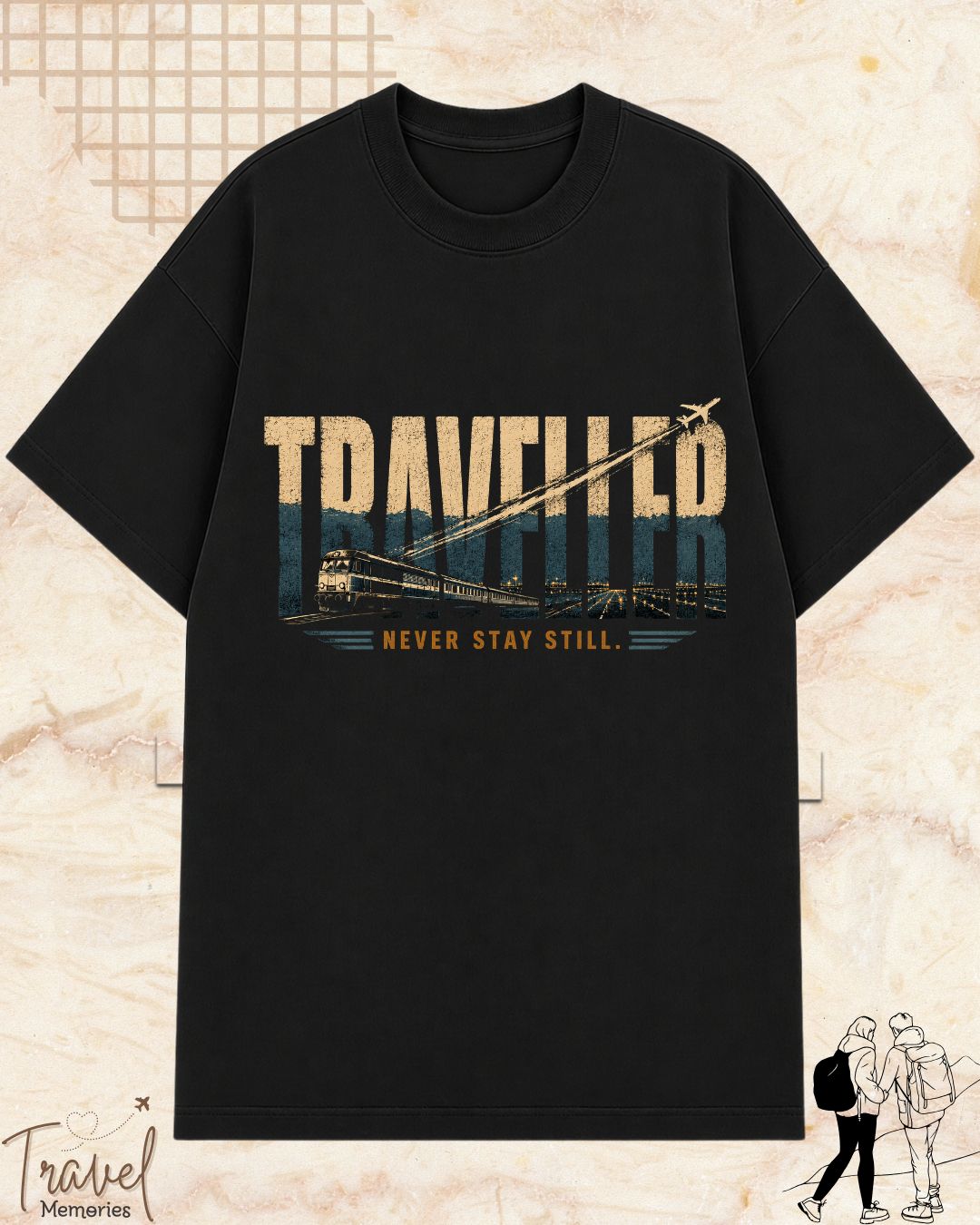 Vintage Travel Vibes Cotton Tshirt
