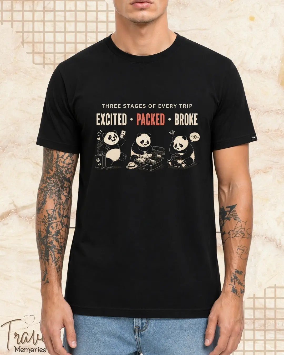 Three Stages of Every Trip Travel Cotton Tshirt Part 1