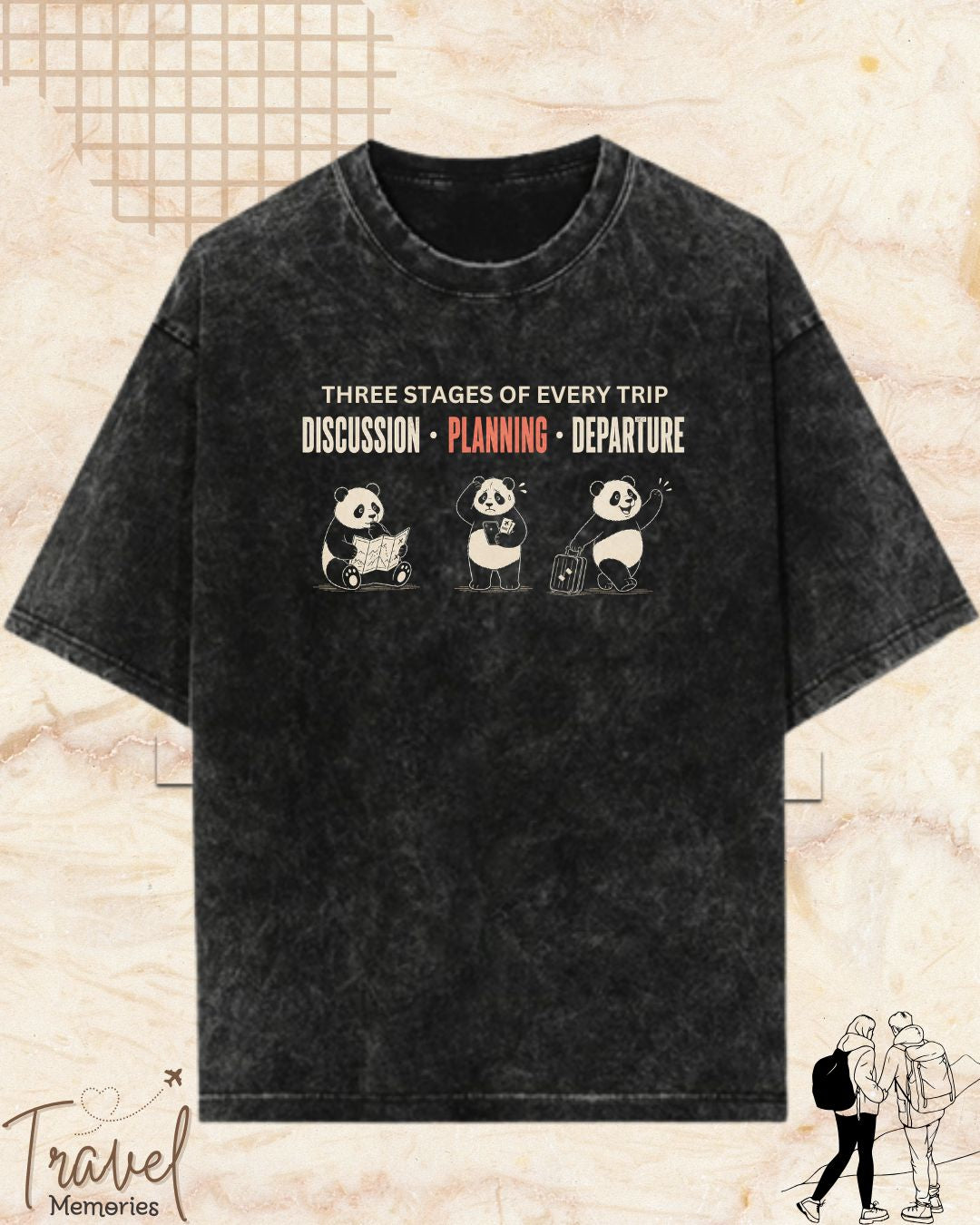 Three Stages of Every Trip Series 1 Travel Cotton Tshirt