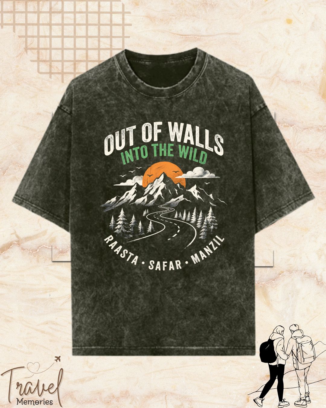 Raasta Safar Manzil Travel Cotton Tshirt