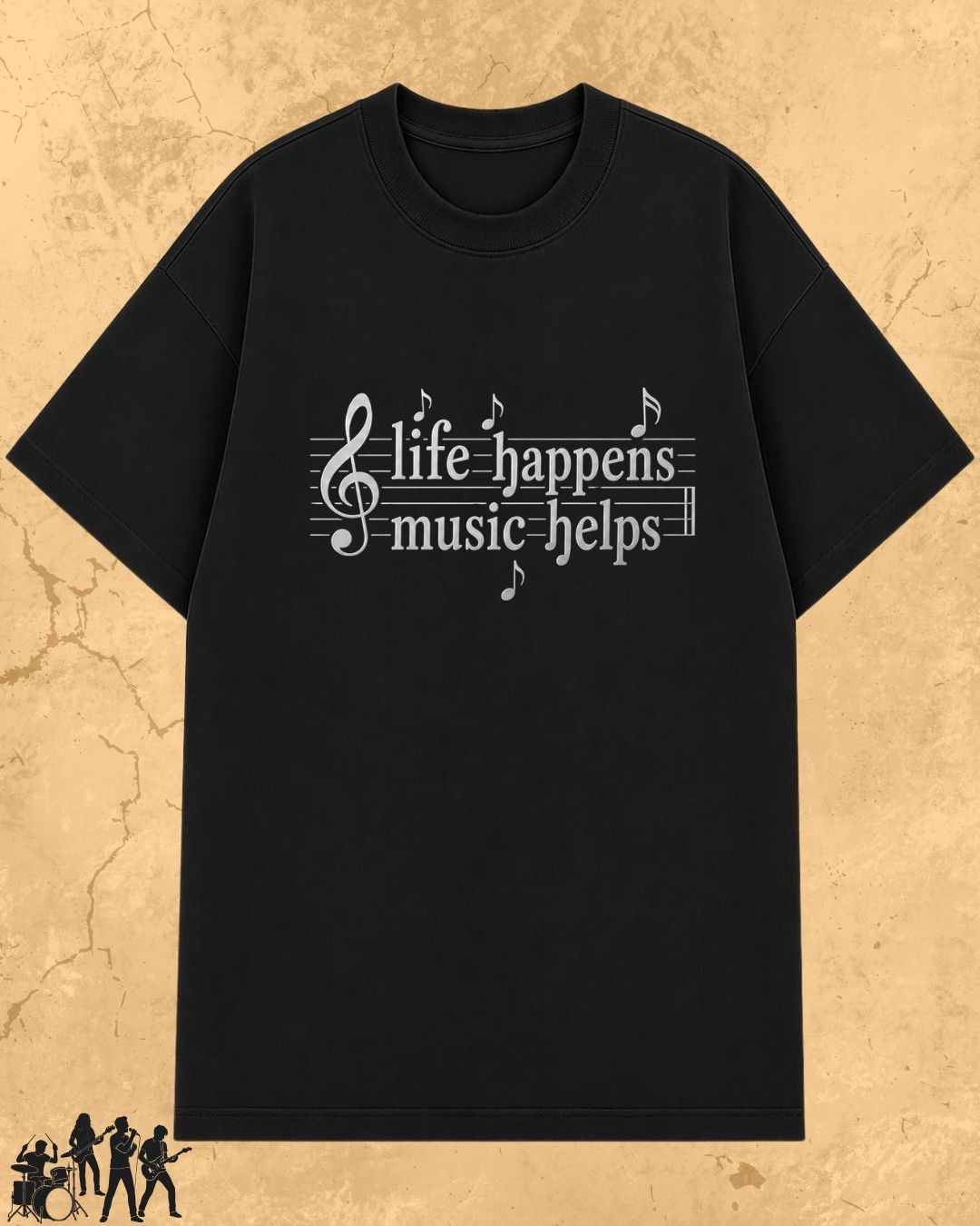 Life Happens Music Helps Cotton Tshirt
