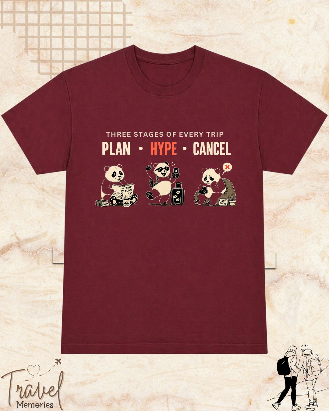 Three Stages of Every Trip Series 2 Travel Cotton Tshirt