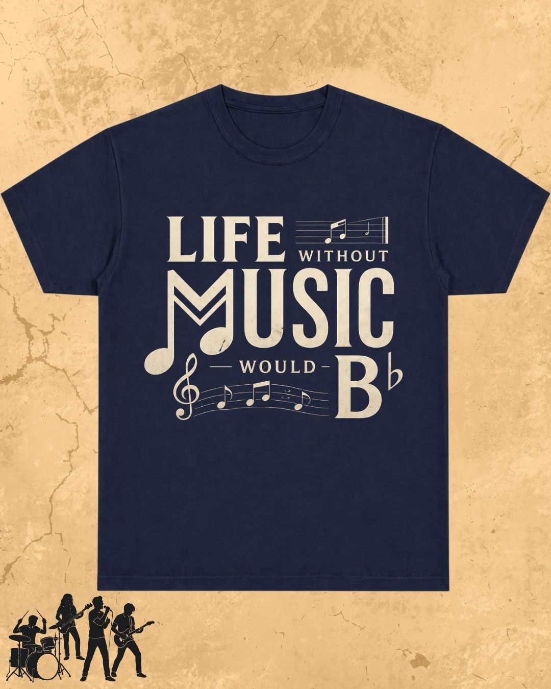 Life Without Music Would B Flat Cotton T-Shirt