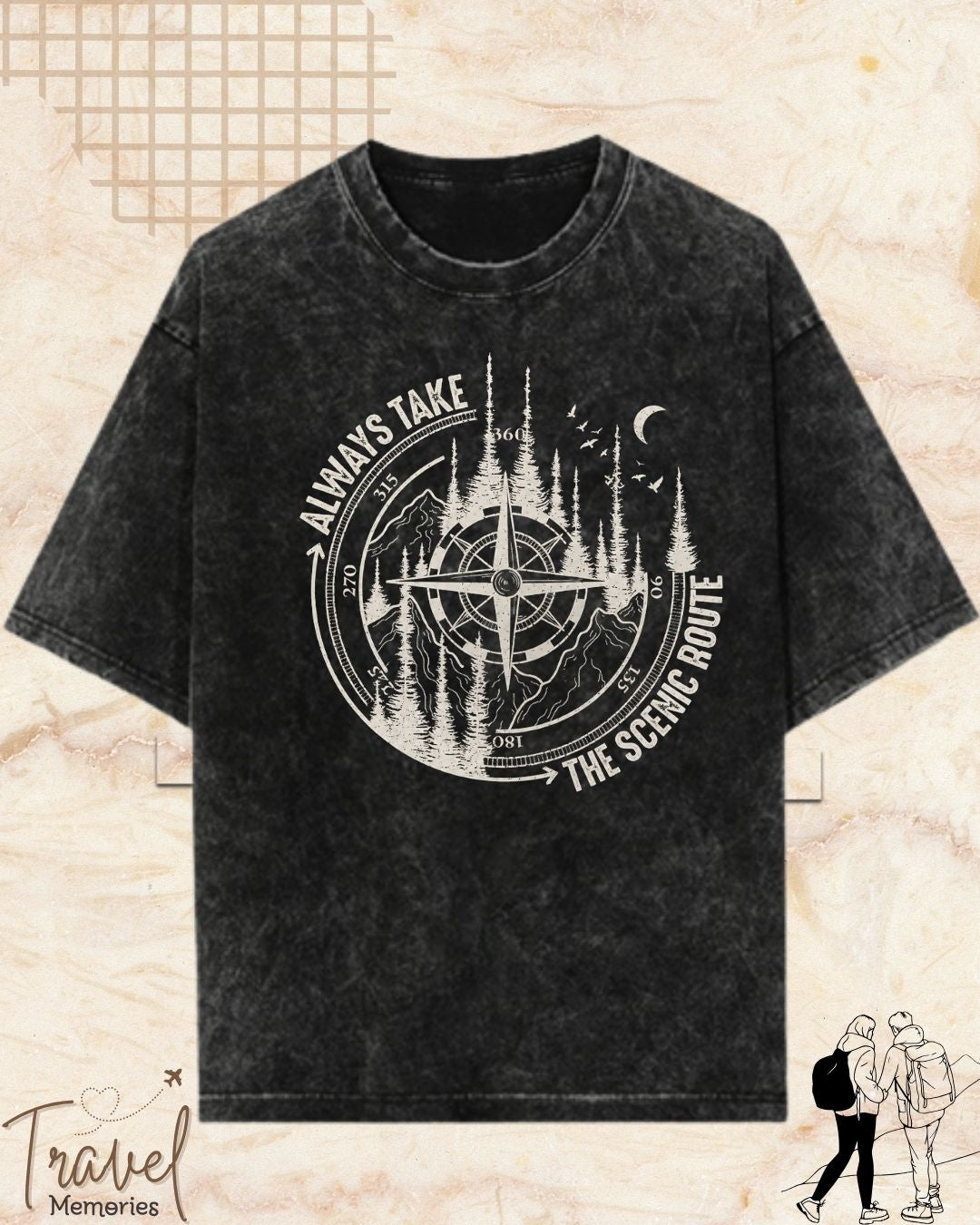 Scenic Route Vintage Adventure Cotton Tshirt