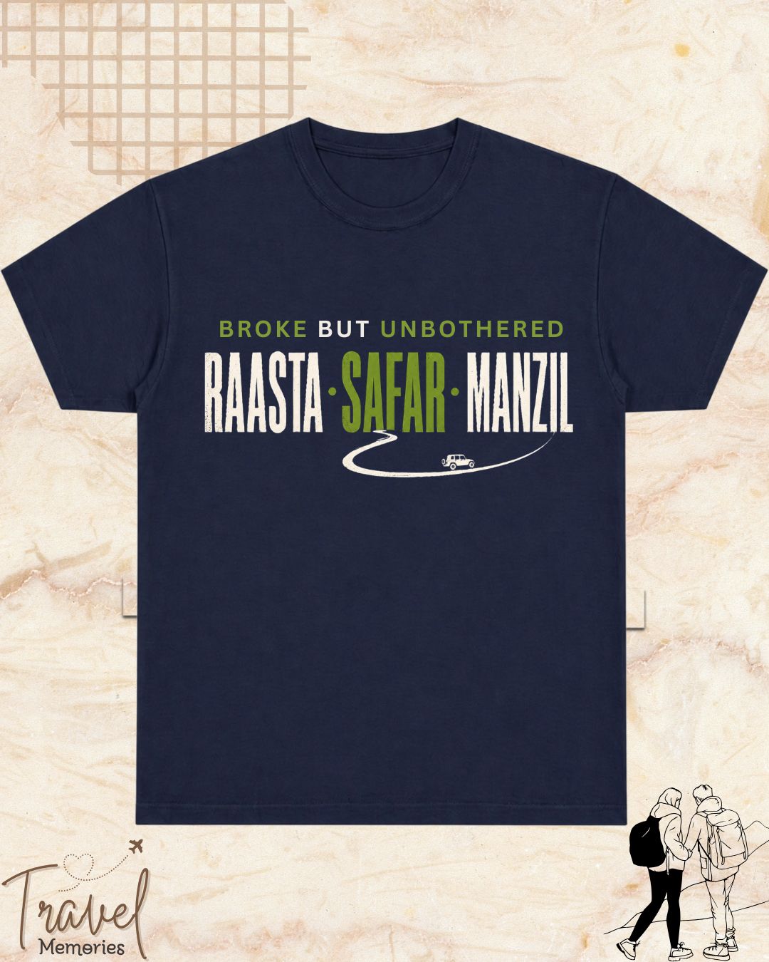Raasta Safar Manzil Travel Cotton Tshirt