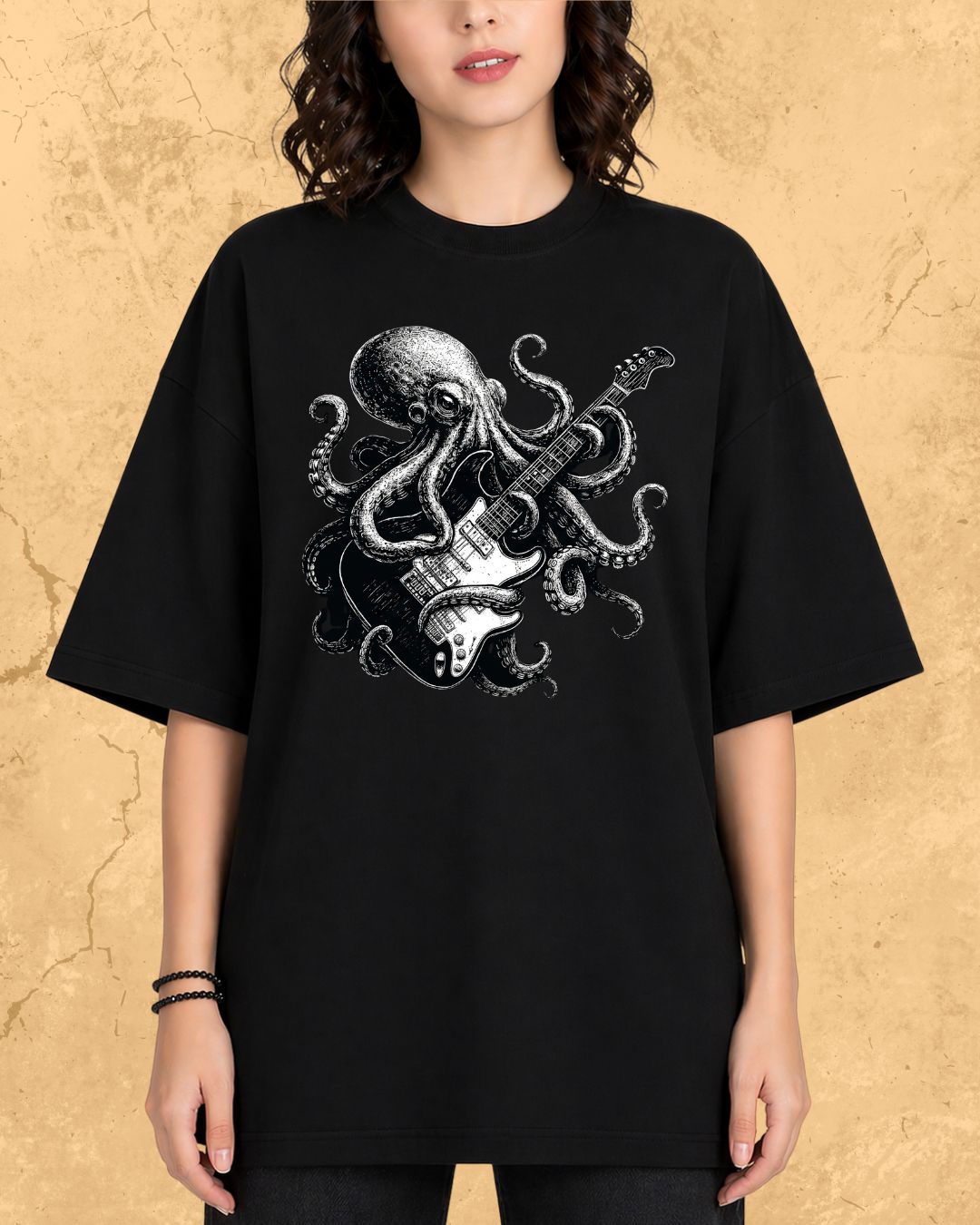 Octopus Guitar Rock Cotton Tshirt