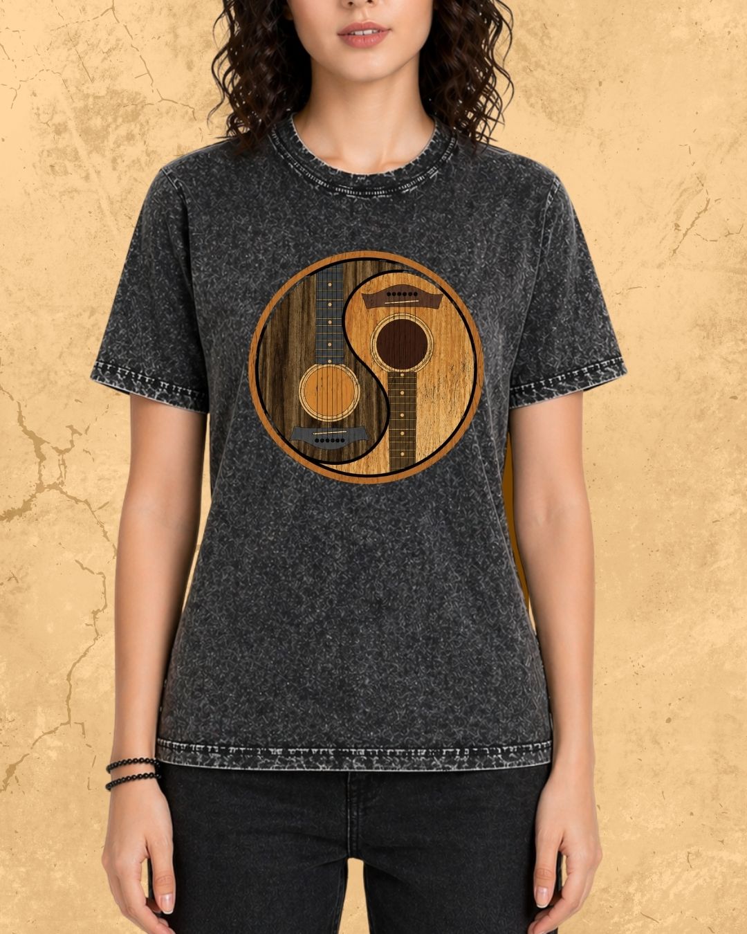 Yin Yang Guitar Cotton Tshirt