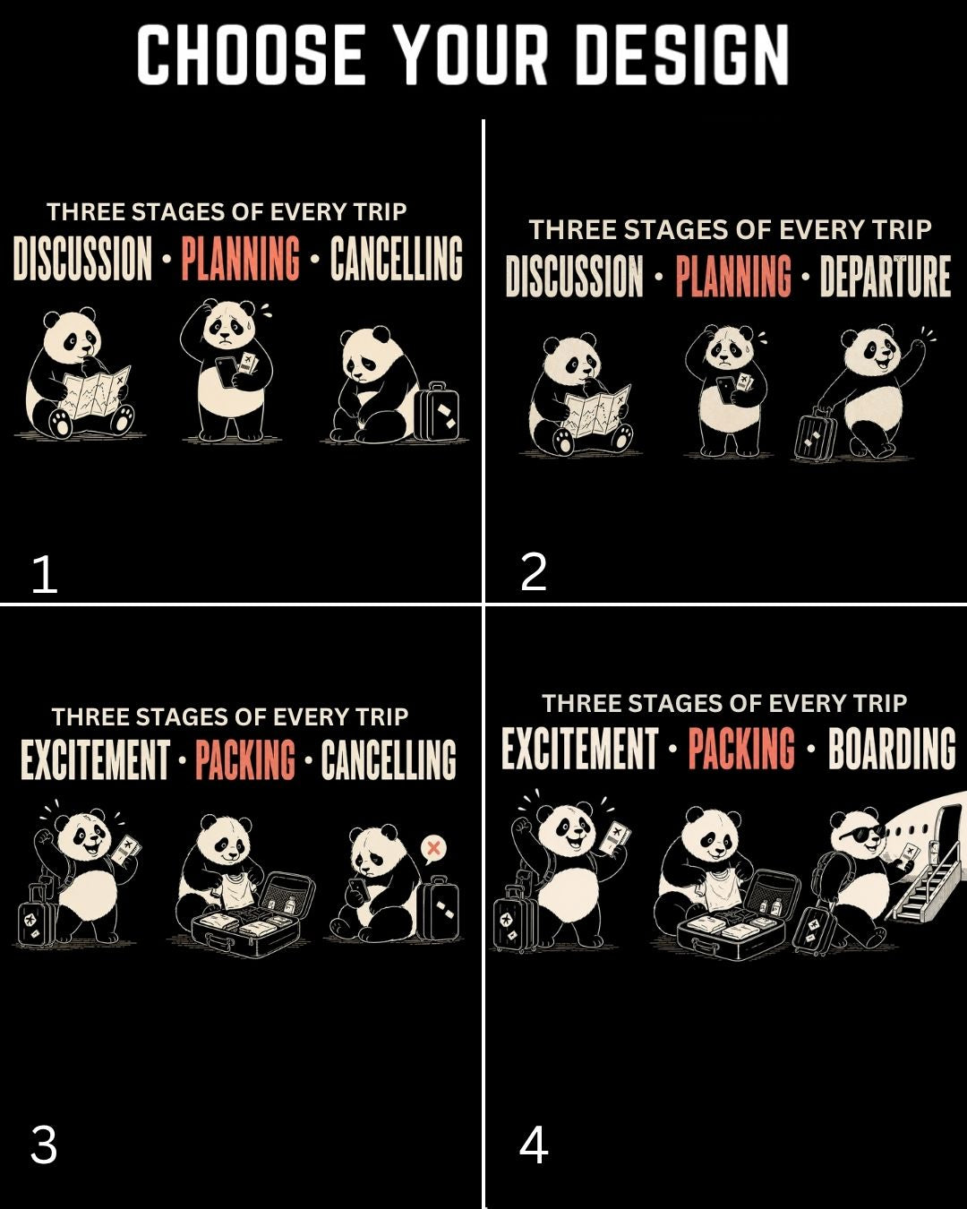 Three Stages of Every Trip Series 1 Travel Cotton Tshirt