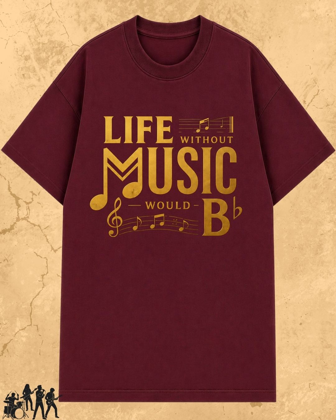 Life Without Music Would B Flat Cotton T-Shirt