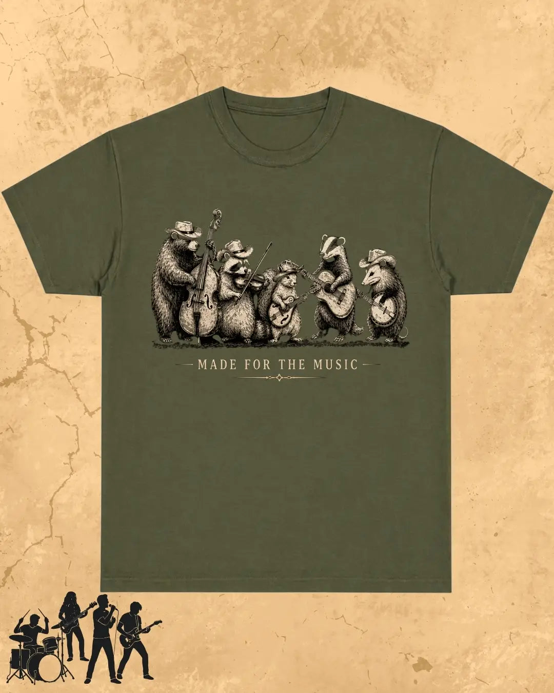 Folk Band Animals Music T-Shirt
