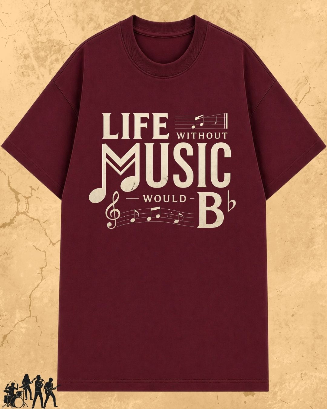 Life Without Music Would B Flat Cotton T-Shirt