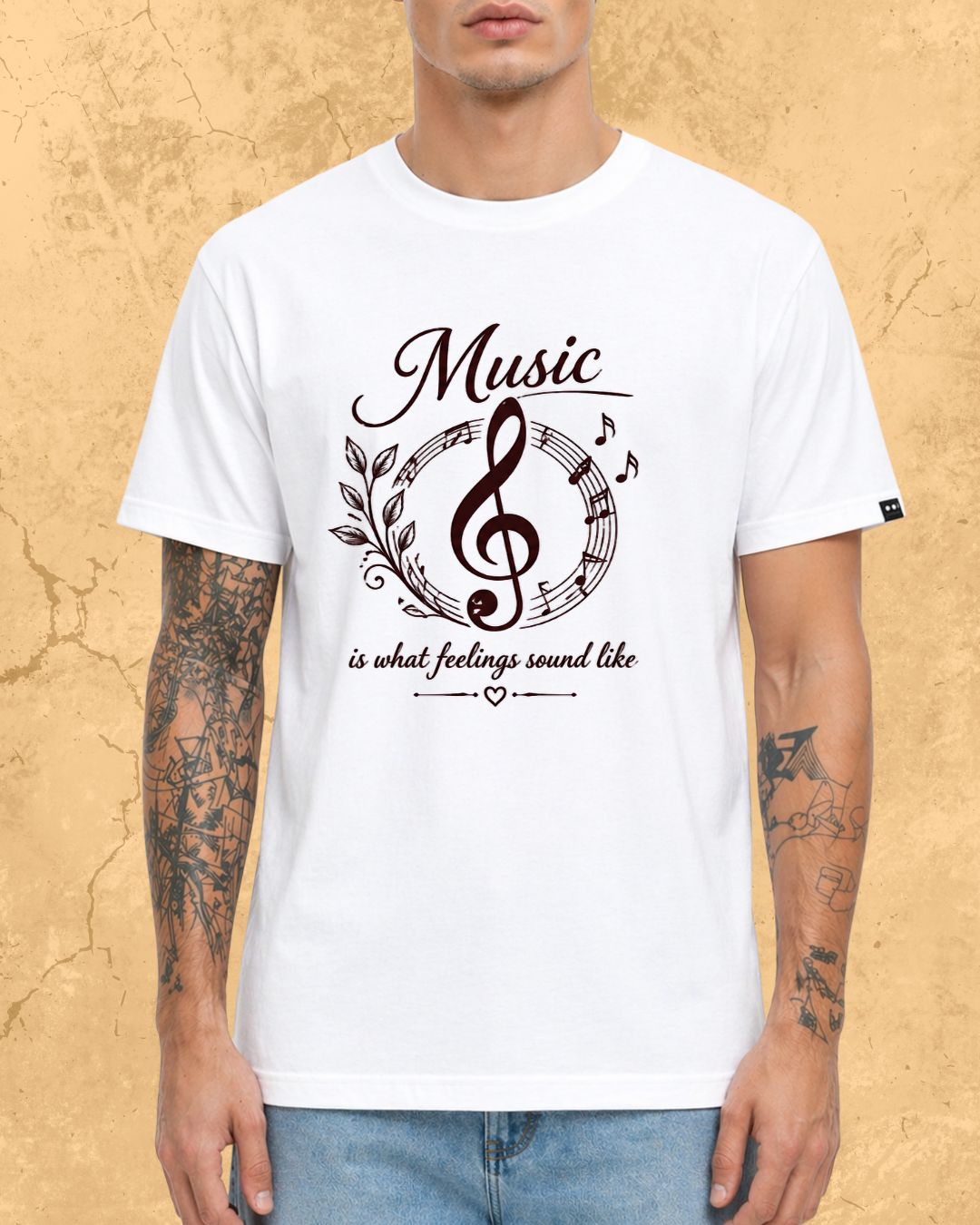 White Music Is What Feelings Sound Like Cotton Tshirt